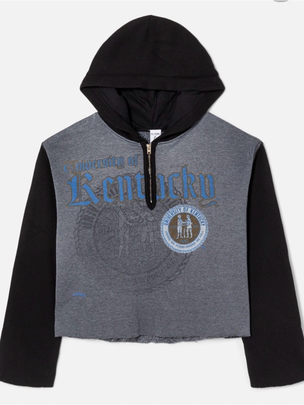 NWT REDONE 90s upcycled hoodie Black & Gray BUCKNELL